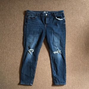 Old Navy Dark/Medium Wash Rockstar Super Skinny Jeans